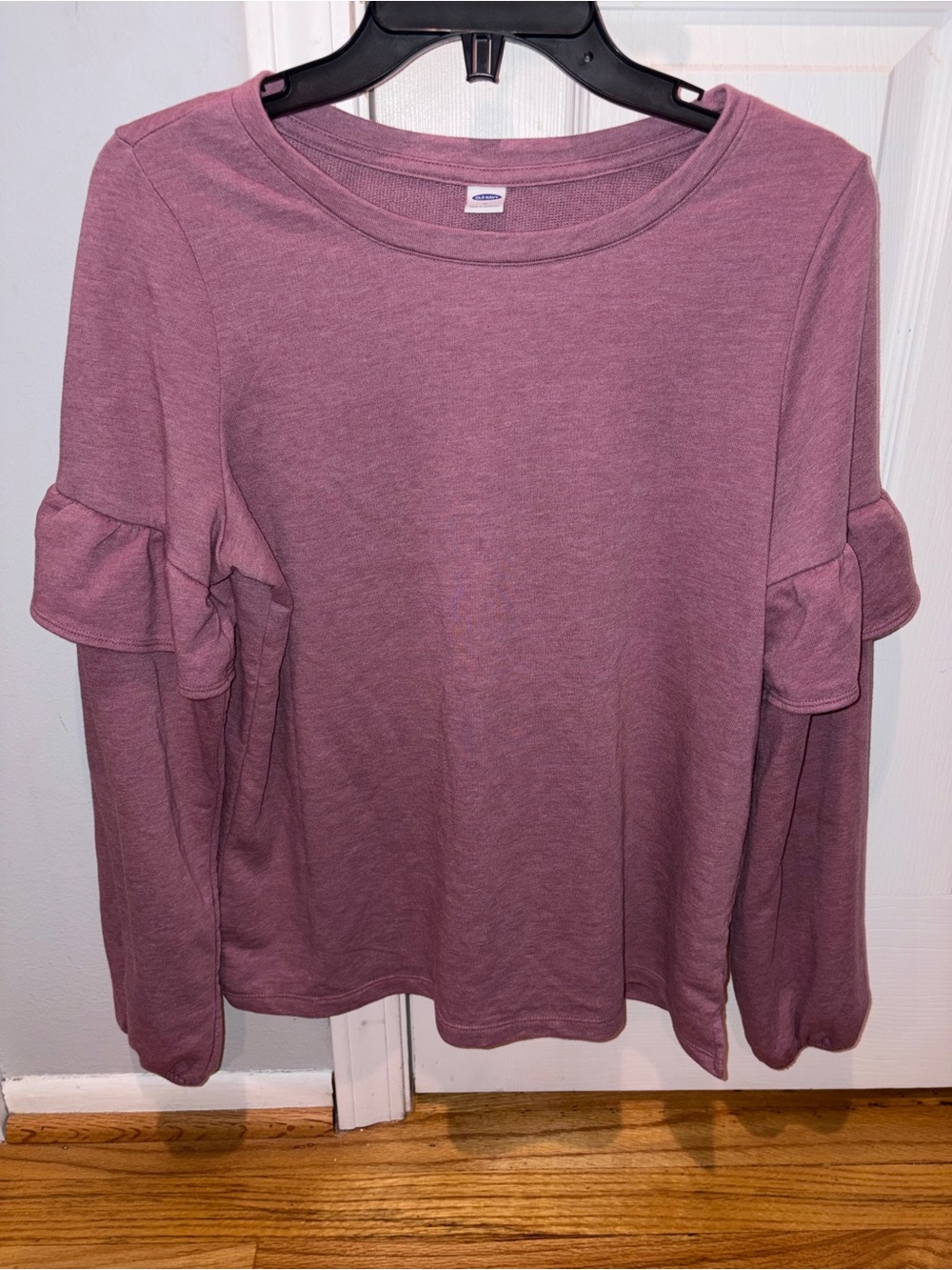 Old Navy Ruffle-Sleeve Long-Sleeve Top - Dusty Mauve Medium